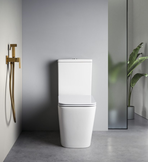 Sapho CUBEMIX podomítková bidetová baterie se Stop sprškou, hranatá, zlato mat CM040GB
