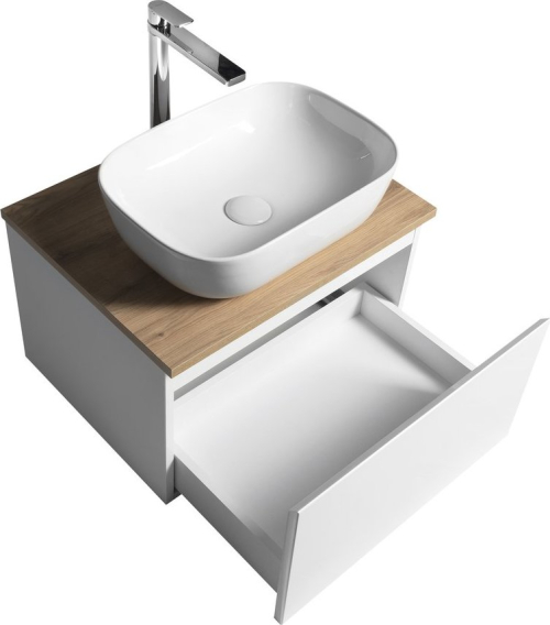 Aqualine ALTAIR skříňka s deskou 58 cm, bílá/dub emporio AI263-02
