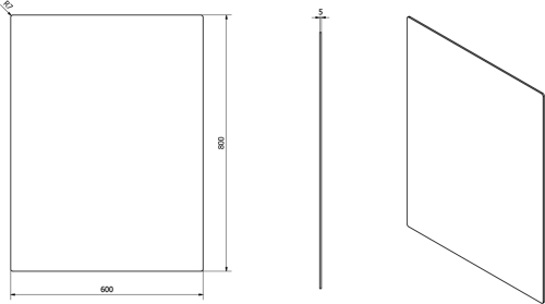 Sapho PLAIN zrcadlo s broušenou hranou 60x80cm, zakulacené rohy, CU free 1501-26