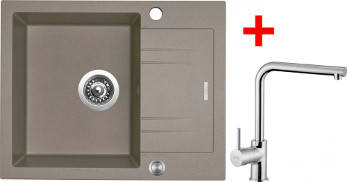 Granitový dřez Sinks LINEA 600 XC Truffle + Elka G1854XC