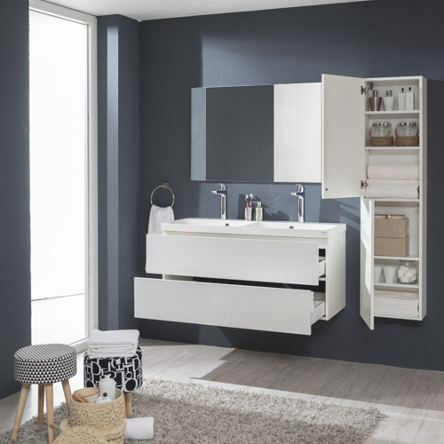Mereo Aira, koupelnová skříňka 170 cm vysoká, levé otevírání, Multidecor, Beton Chicago tm šedý CN794LNBCS2