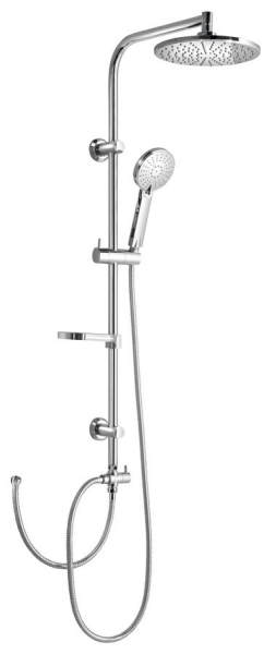Aqualine ZARA sprchový sloup k napojení na baterii, hlavová, ruční sprcha, chrom SL420