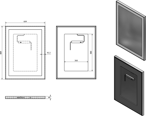 Sapho LUMINAR zrcadlo s LED osvětlením v rámu 60x80cm, chrom NL557