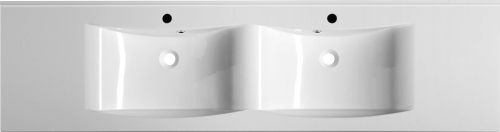 Sapho LUCIOLA dvojumyvadlo, litý mramor, 180x48cm, bílá 50184