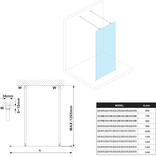 Polysan ESCA čiré sklo 967x2100mm ES1010