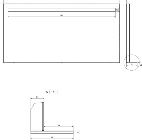 Sapho BRETO zrcadlo s LED osvětlením a policí 120x60, 8cm BT120