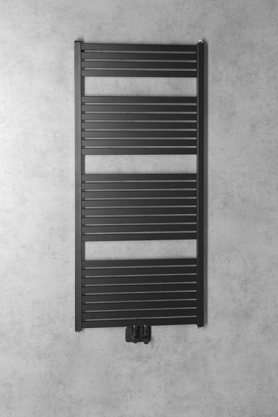 Aqualine TONDI otopné těleso rovné 600x1330 mm, středové připojení, černá mat DT486T