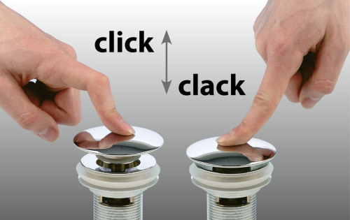 Sapho BLOK umyvadlová výpust 5/4“, click-clack, zátka matný tmavý kámen 2401-911