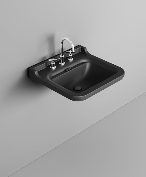 Kerasan WALDORF keramické umyvadlo 60x55cm, černá mat 4140K7
