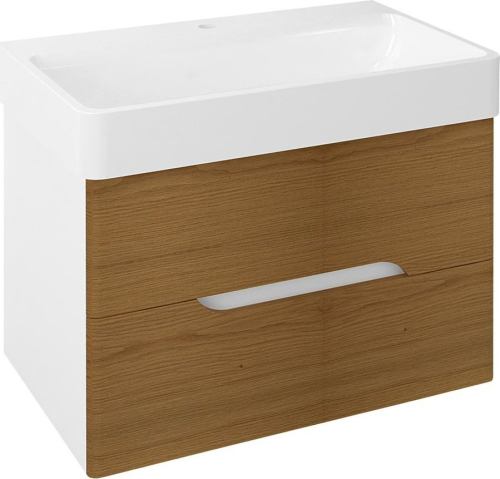 Sapho MEDIENA umyvadlová skříňka 76x51x48, 5cm, bílá mat/dub natural MD082