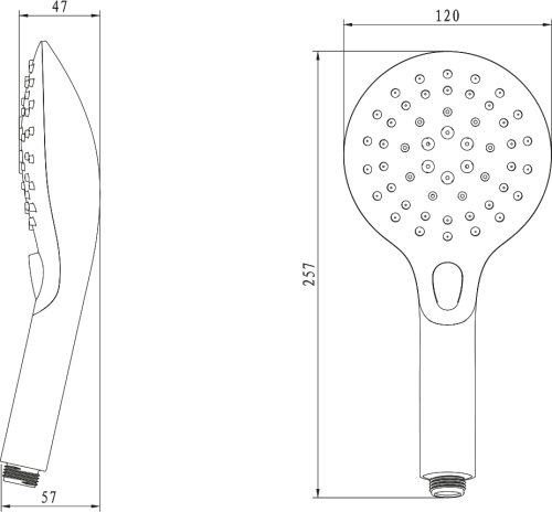 Sapho Ruční sprcha s tlačítkem, 6 režimů sprchování, průměr 120mm, ABS/chrom 1204-21