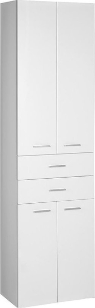 Aqualine ZOJA/KERAMIA FRESH skříňka vysoká se zásuvkami 50x184x29cm, bílá 51291
