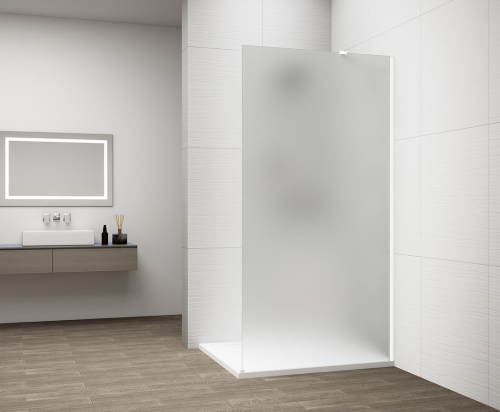 Polysan ESCA WHITE MATT jednodílná sprchová zástěna k instalaci ke stěně, matné sklo, 700 mm ES1170-03