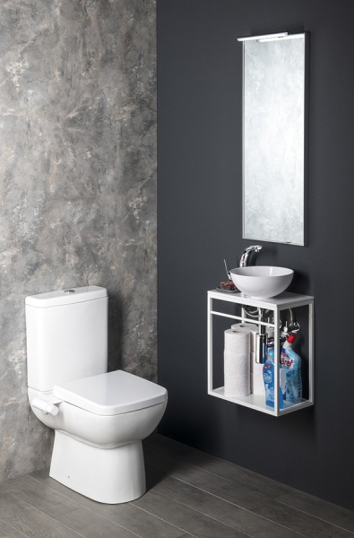 Sapho CREST konzole s policí, 39, 5x45x21, 7cm, bílá mat AR502