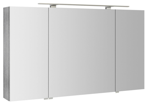 Sapho RIWA galerka s LED osvětlením, 3x dvířka, 121x70x17cm, dub stříbrný RIW120-0011