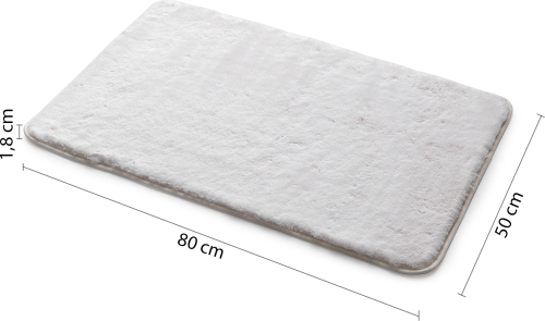 Gedy FUZZY koupelnová předložka, 50x80cm, 100% polyester, protiskluz, bílá 96FY508002