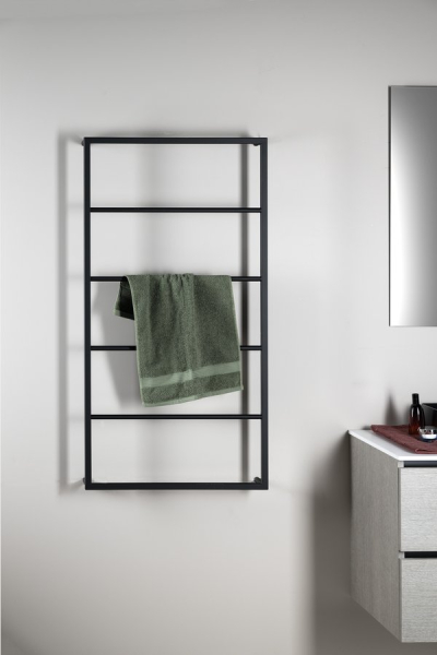 Sapho SKA nástěnný sušák ručníků 600x1150x100mm, černá mat SKA502