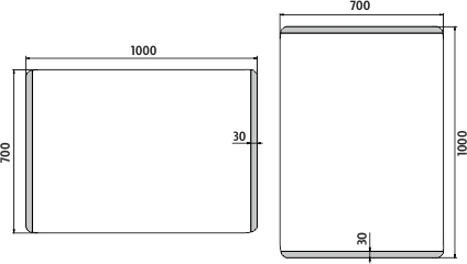 Nimco OBDELNÍKOVÁ - OBLÉ ROHY LED zrcadlo 1000x700 ZP 17004