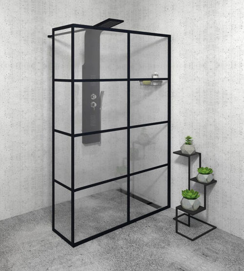 Gelco CURE BLACK sprchová zástěna 1400mm, čiré sklo CB140