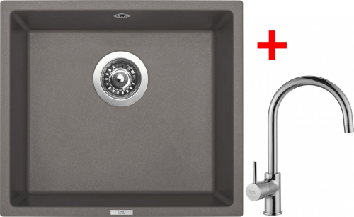 Granitový dřez Sinks FRAME 457 Truffle + Vitalia G7854
