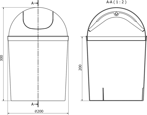 Aqualine Odpadkový koš výklopný, 5l, plast, bílá 20309