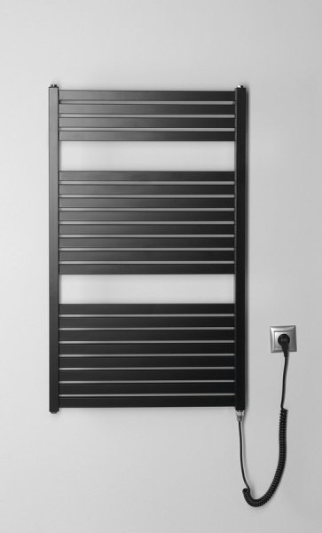 Aqualine TONDI-E elektrické otopné těleso rovné 600x970 mm, 400 W, černá mat DE466T