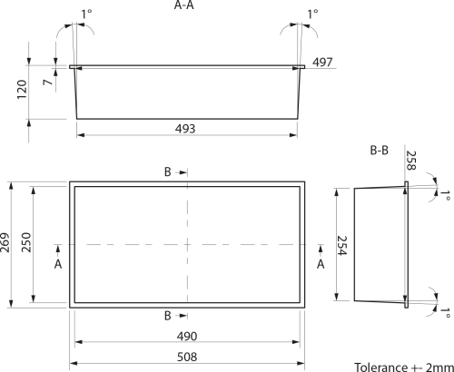 Polysan INSERTA zapuštěná police do obkladu, 510x270mm, litý mramor, bílá 1301-53