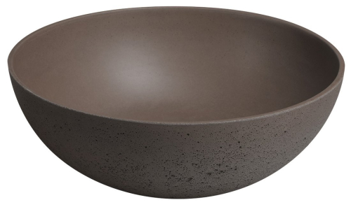 Sapho FORMIGO betonové umyvadlo na desku, včetně výpusti, Ø 39cm, tmavě hnědá FG034