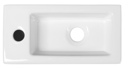 Sapho ZOE keramické umývátko 37x18 cm, otvor pro baterii vlevo, bílá AR496