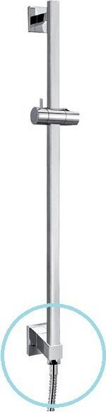 Sapho Sprchová tyč s vývodem vody, posuvný držák, hranatá, 600mm, chrom 1202-04