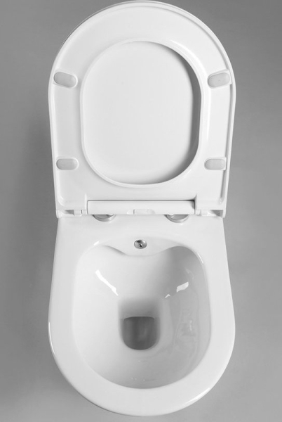 Závěsné WC AVVA CLEANWASH , integr. baterie a bidet. sprška s podomítkovou nádržkou a tlačítkem Schwab, bílá 100315-SET5