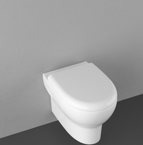 ABSOLUTE závěsné WC Rimless s podomítkovou nádržkou a tlačítkem Schwab, bílá 10AB02002-SET5