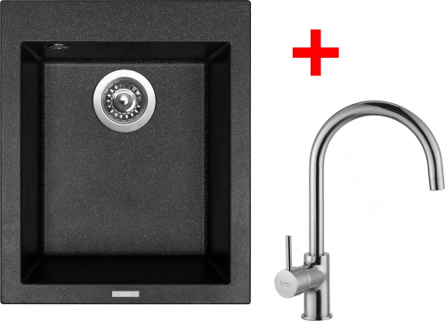 Granitový dřez Sinks CUBE 410 Granblack + Vitalia G8630
