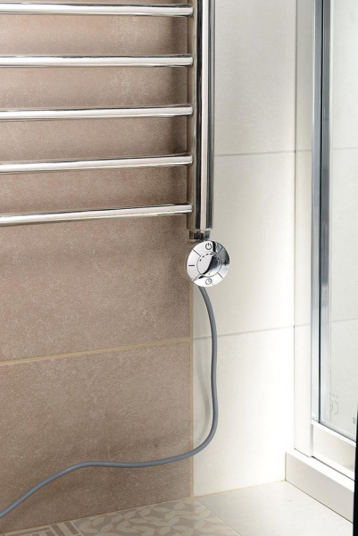 Aqualine Topná tyč s termostatem, rovný kabel, 600 W, chrom LT67446