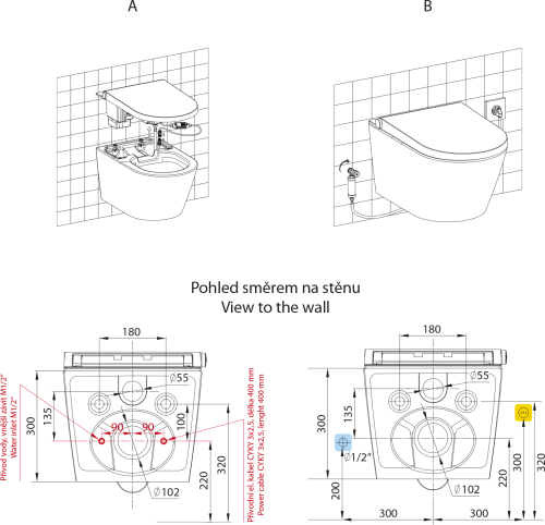 Sapho VEEN CLEAN závěsné WC s integrovaným elektronickým bidetem VE421