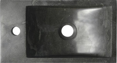 Sapho BLOK kamenné umývátko 40x22cm, baterie vlevo, antracit 2401-38