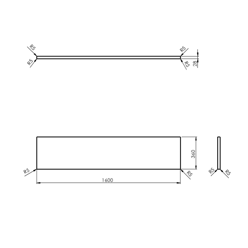 Sapho WOODY deska 1600x28x360mm, masiv přírodní dub WD166-70