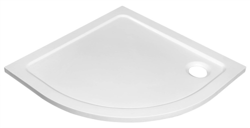 Aqualine TECMI sprchová vanička z litého mramoru, čtvrtkruh 80x80cm, R550, bílá PQ558