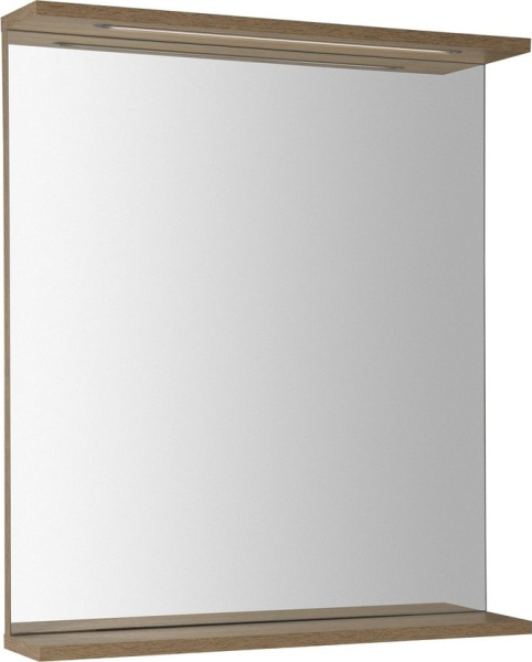 Aqualine KORIN STRIP zrcadlo s LED osvětlením 60x70x12cm, dub platin KO990S