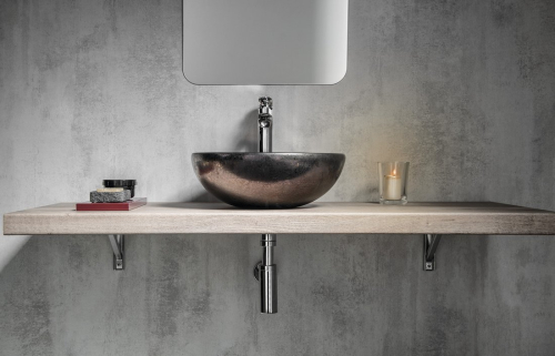 Sapho ATTILA keramické umyvadlo, průměr 43cm, metalická měď DK010