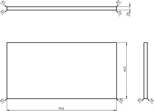 Sapho WOODY deska 906x28x463mm, masiv přírodní dub WDS900-70
