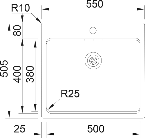 Nerezový dřez Sinks STEPER 550 CO 1,0 mm + deska VERSUS RDSL5505051CO