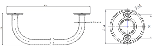 Aqualine WHITE LINE držák ručníků 800mm, bílá 8013