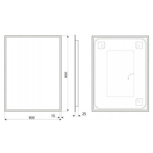Aqualine TAURI zrcadlo s LED osvětlením 60x80cm TW260