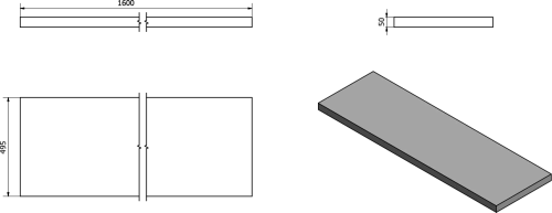 Sapho AVICE deska pod umyvadlo 160x50cm, tl.5cm, dub Rover AV164