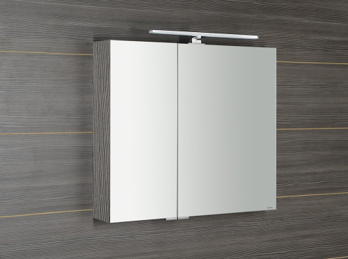 Sapho MIRRÓ galerka s LED osvětlením, 80x70x16cm, dub stříbrný MC080-0011