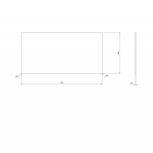 Sapho SKARA deska Rockstone 91, 2x12x46cm, bílá mat CG026-0101