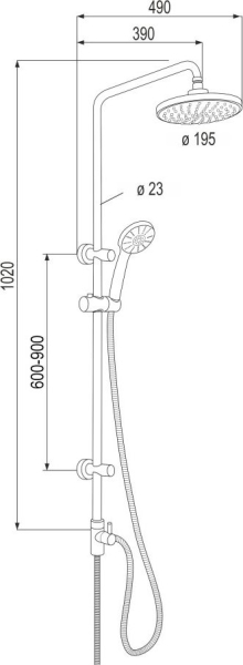 Mereo Sprchová souprava Sonáta a sprchová baterie Sonáta 150 mm CB609