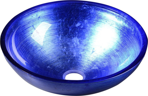 Sapho MURANO BLU skleněné umyvadlo na desku, průměr 40cm, modrá AL5318-65