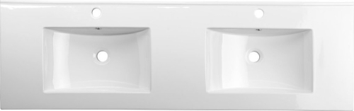 Sapho SLIM keramické dvojumyvadlo, nábytkové, 150x46cm, bílá 1601-150